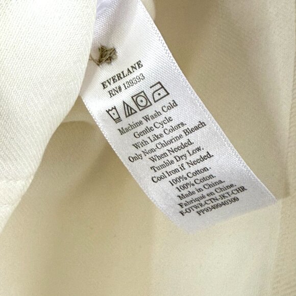 Everlane The Chore Button Front Collared Boxy Denim Jacket Womens XS Cream - Picture 9 of 9